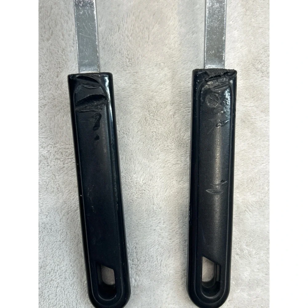 Vtg Good Cook Spatula Black Handle Slotted Stainless Steel Turner 2pc Utensils